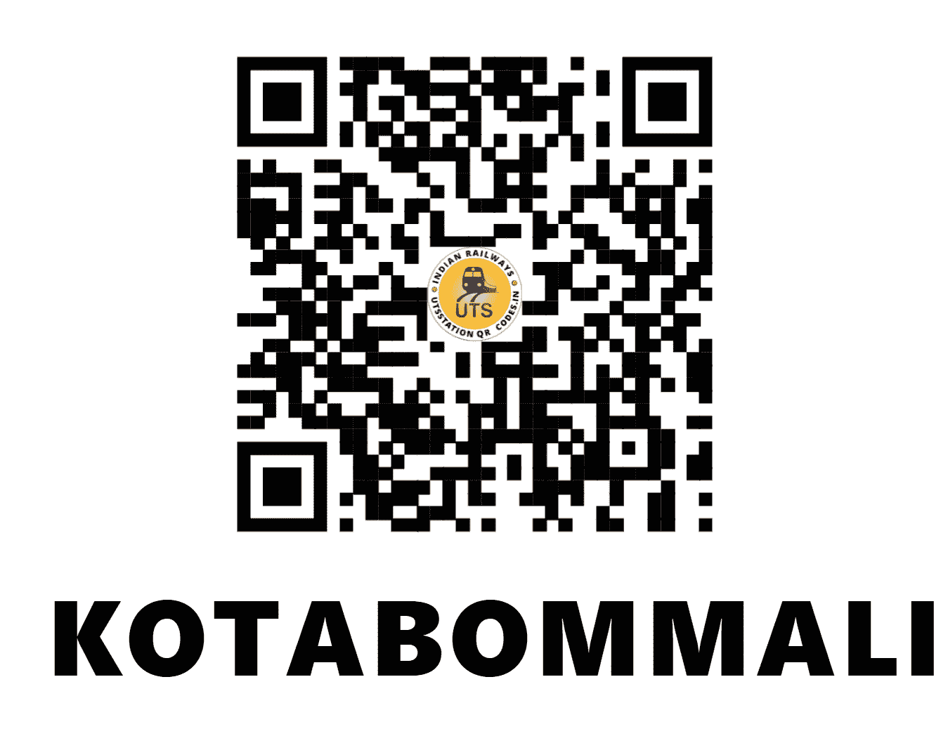 UTS QR Code for KOTABOMMALI - KBM (EO - ANDHRA PRADESH)